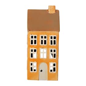 Det Gamle Apotek keramisk hus til fyrfadslys 24 x 10 x 8 cm
