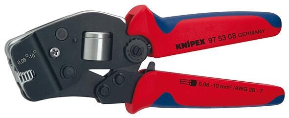 Knipex crimptang til kabeltyller med indføring forfra, selvjusterende 190 mm