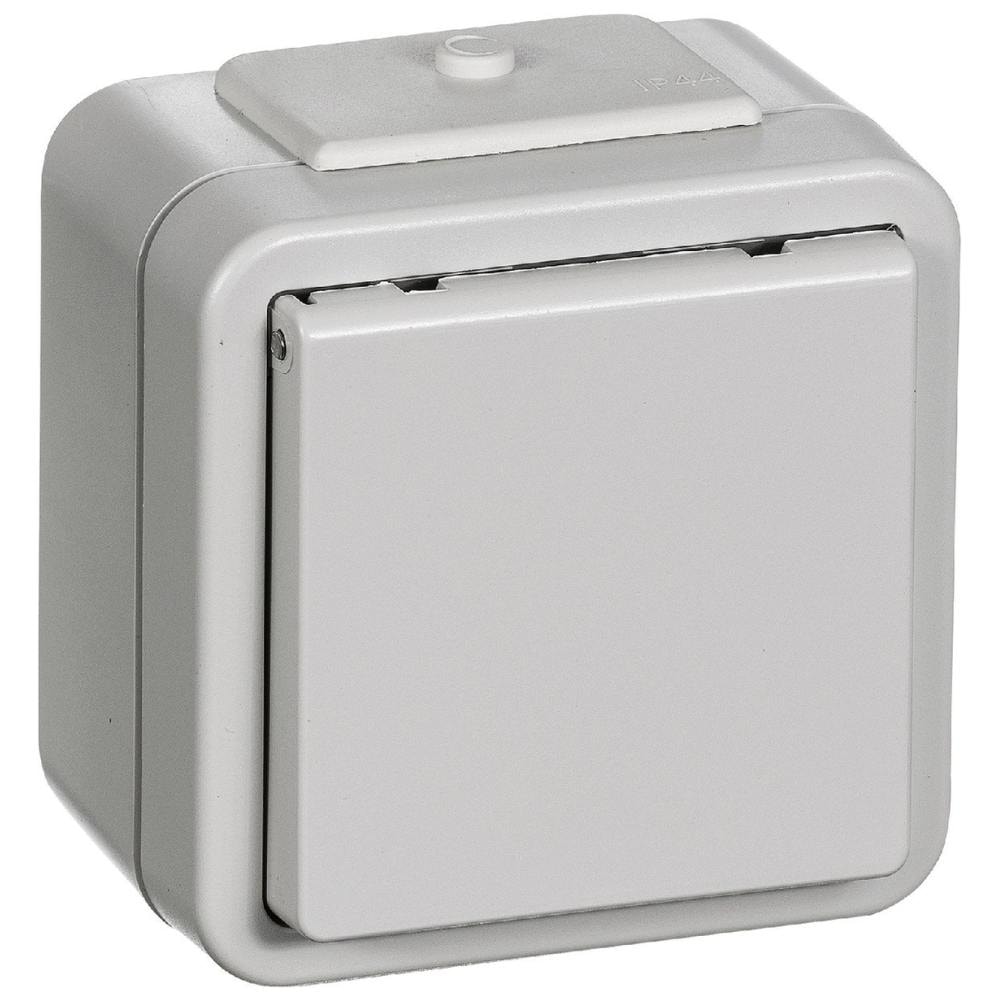 LK Opus 73 enkelt stikkontakt lysegrå 2-pol med jord IP44