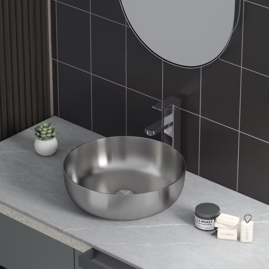 Bathlife Klenod fritstående håndvask med bundventil Ø406 mm