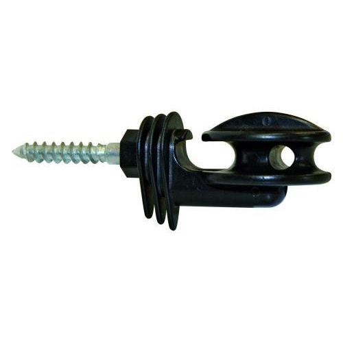 Ryom hjørneisolator med skrue sort til reb 4 stk.