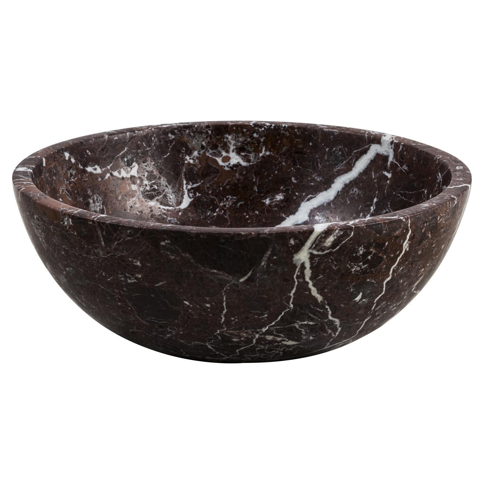 GemLook GL367 håndlavet vask i rødbrun marmor Ø40 cm