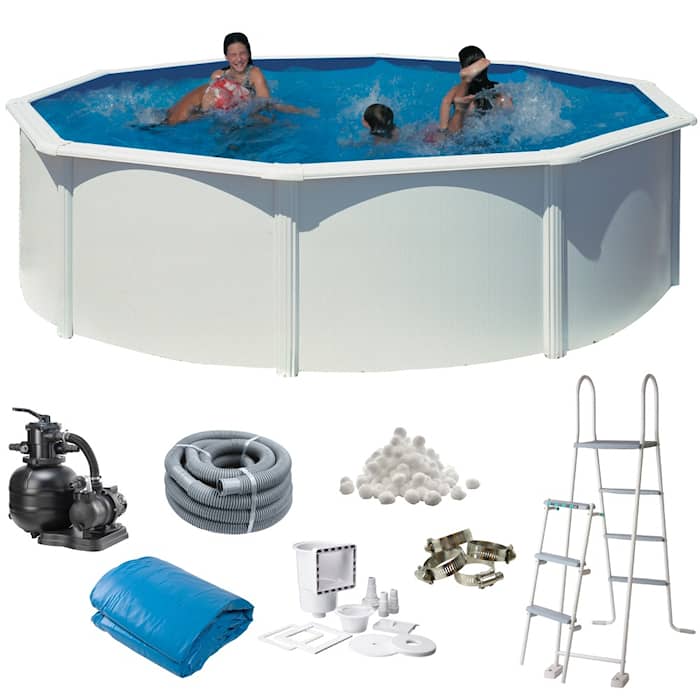 Swim & Fun Basic pool rund Ø460 x 132 cm i hvid 19.444 liter