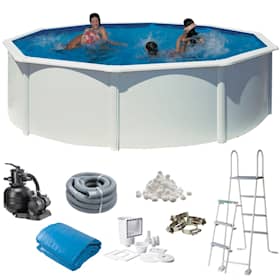 Swim & Fun Basic pool rund Ø460 x 132 cm i hvid 19.444 liter