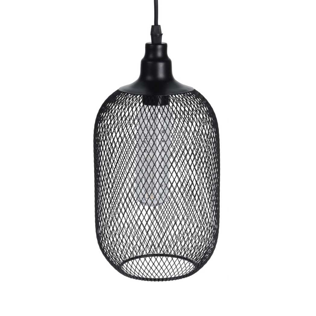 Hængelampe i sort metal, batteridrevet