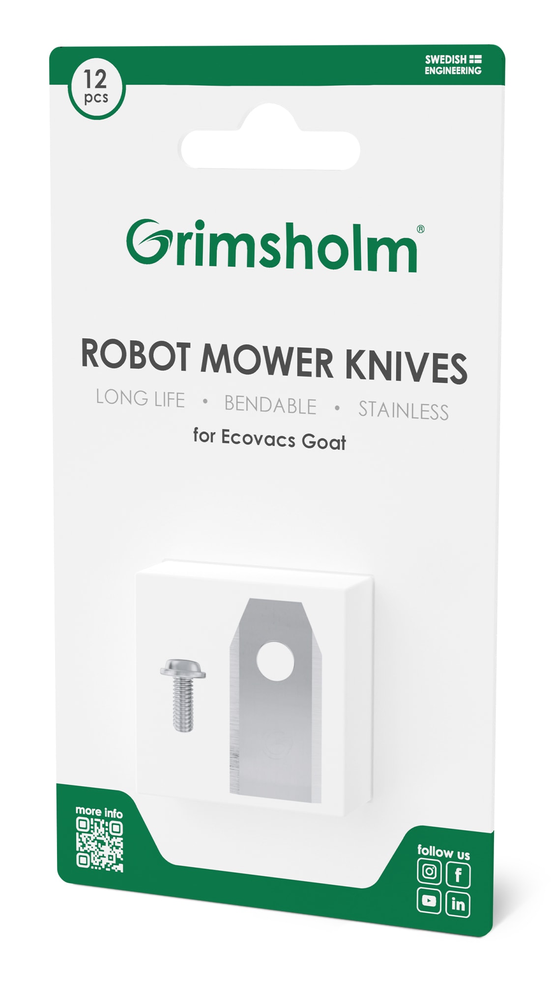 Grimsholm knive til ECOVACS GOAT, 12 stk