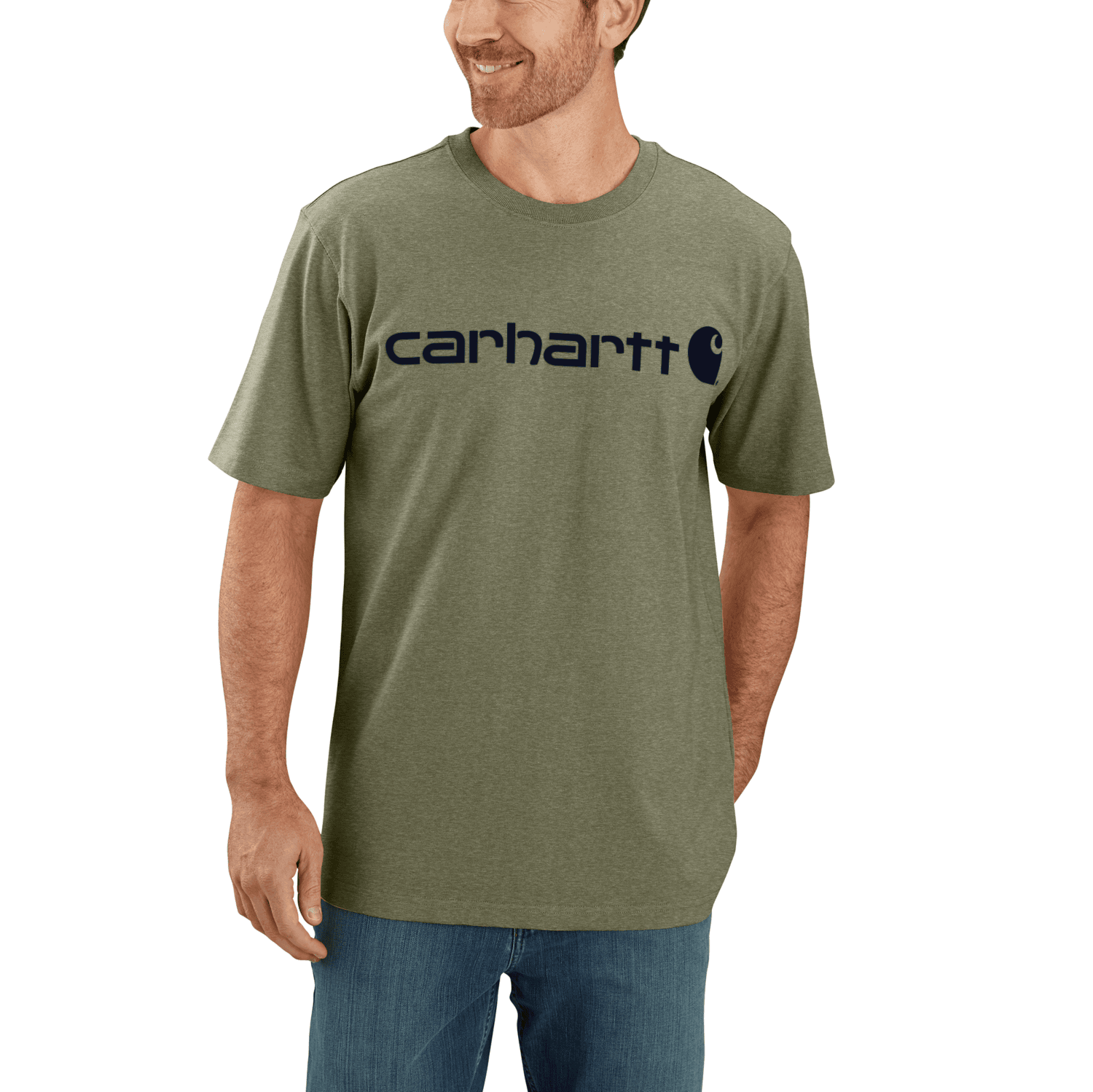 Carhartt Dearborn Relaxed Logo T-Shirt Men Dusty Olive 2XL