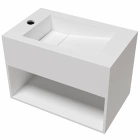 Lavabo Asti Solid Surface 31x50 håndvask i hvid med hylde