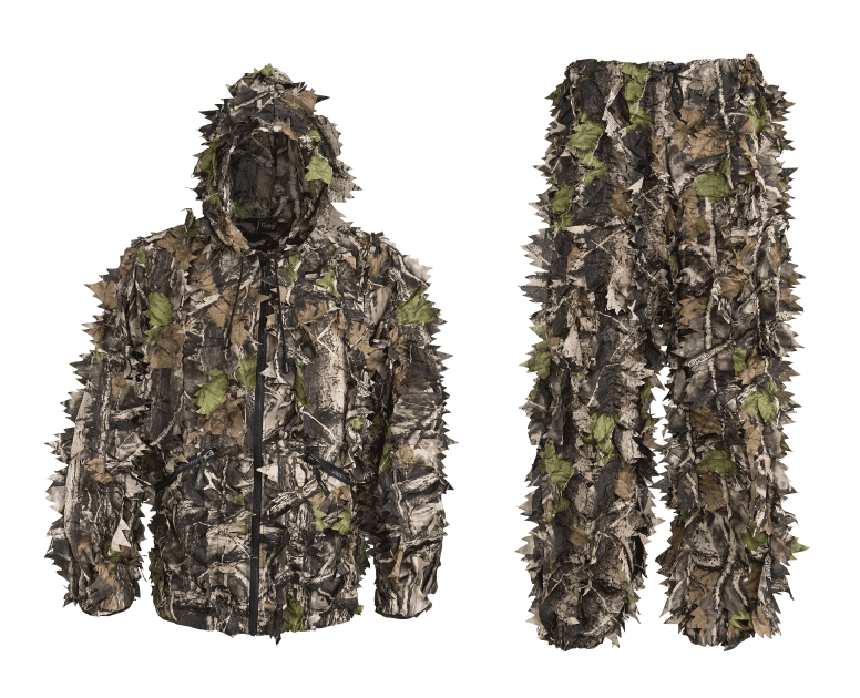 5etta Bladcamouflage Jakke + Bukser XS