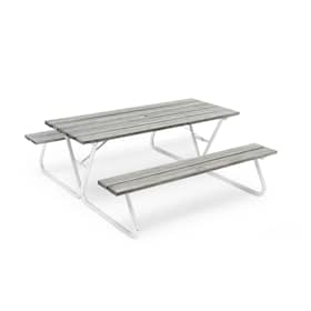 Hillerstorp Picnic Bastant bord-bænkesæt i grå med stålstel 180 cm