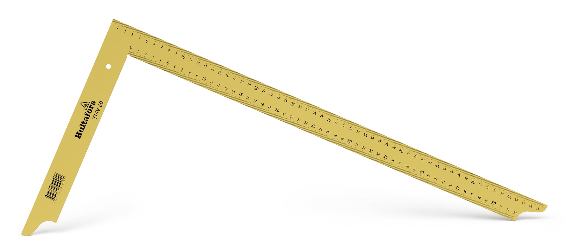 Hultafors tømrervinkel TMV100 i epoxylakeret stål,1000 mm. med mm.-skala