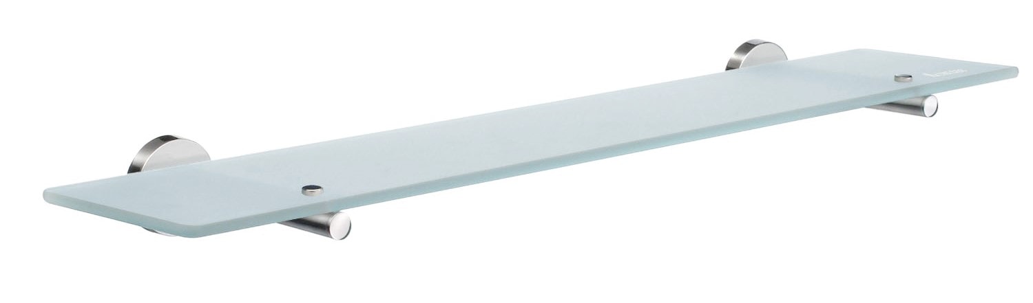 Smedbo Home badeværelseshylde i poleret krom/materet glas L600 mm