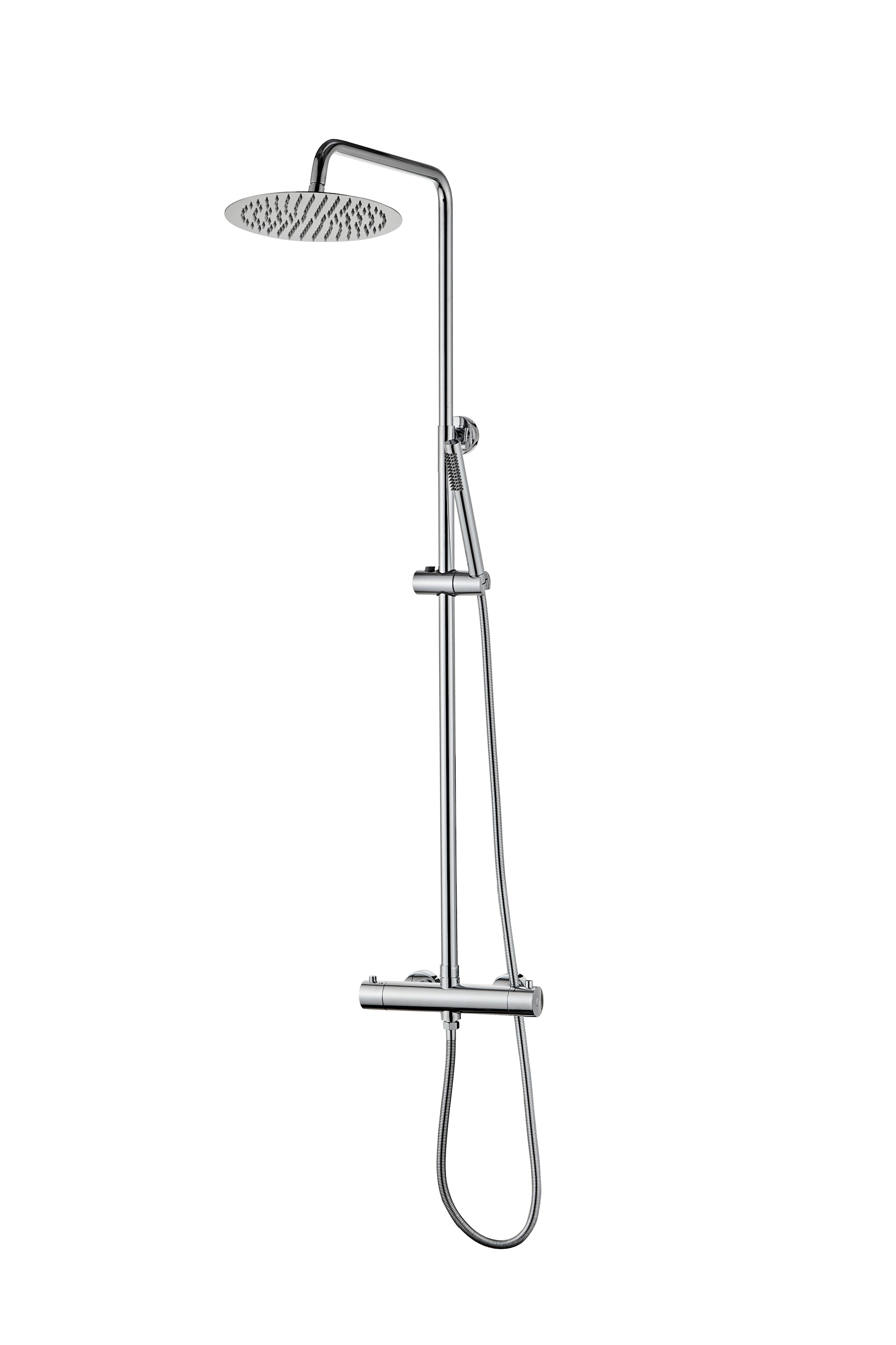 Danbad brusesystem i mat sort look med Rainshower Ø250 mm