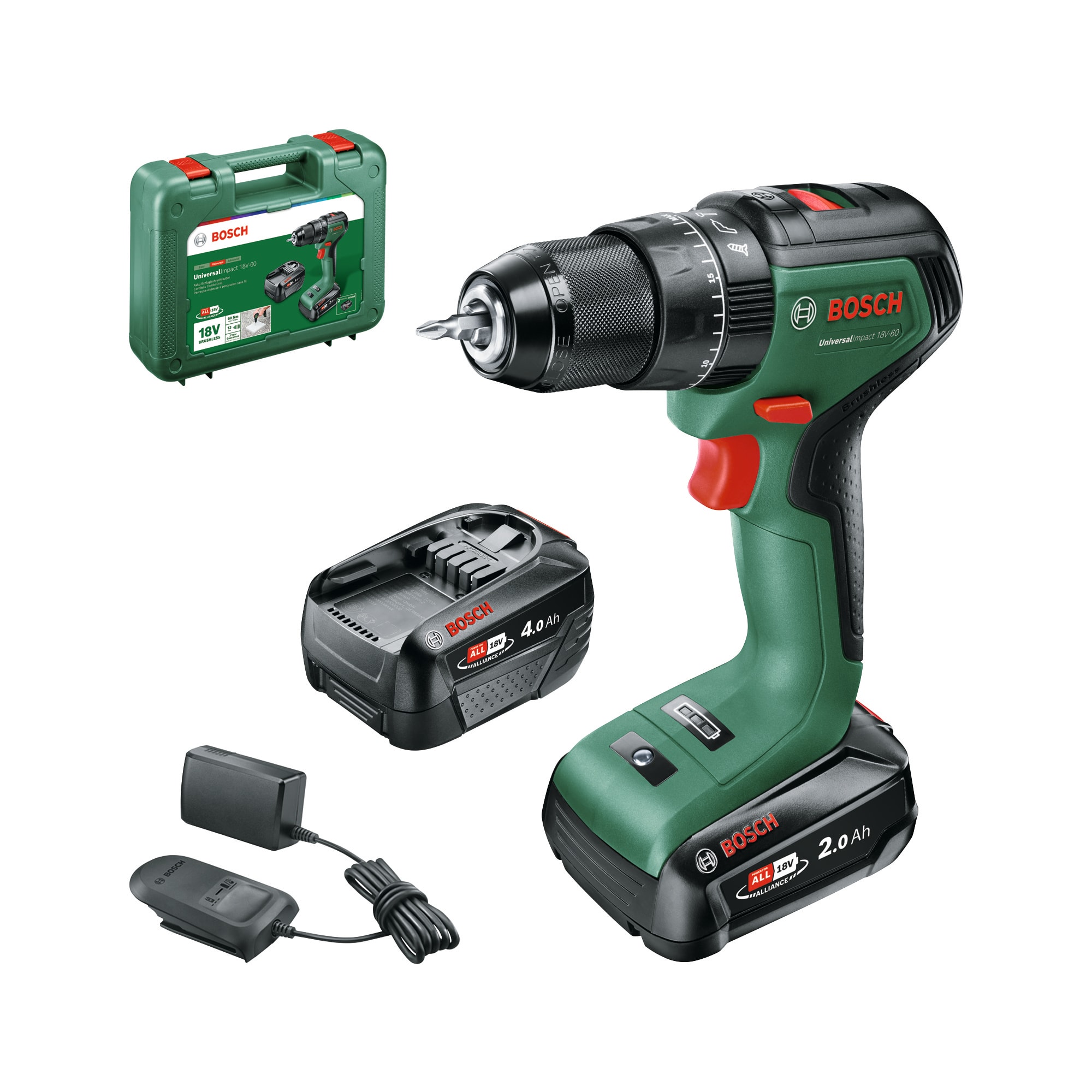 Bosch DIY Akkuslagboremaskine Univ 18V-60 2/4Ah