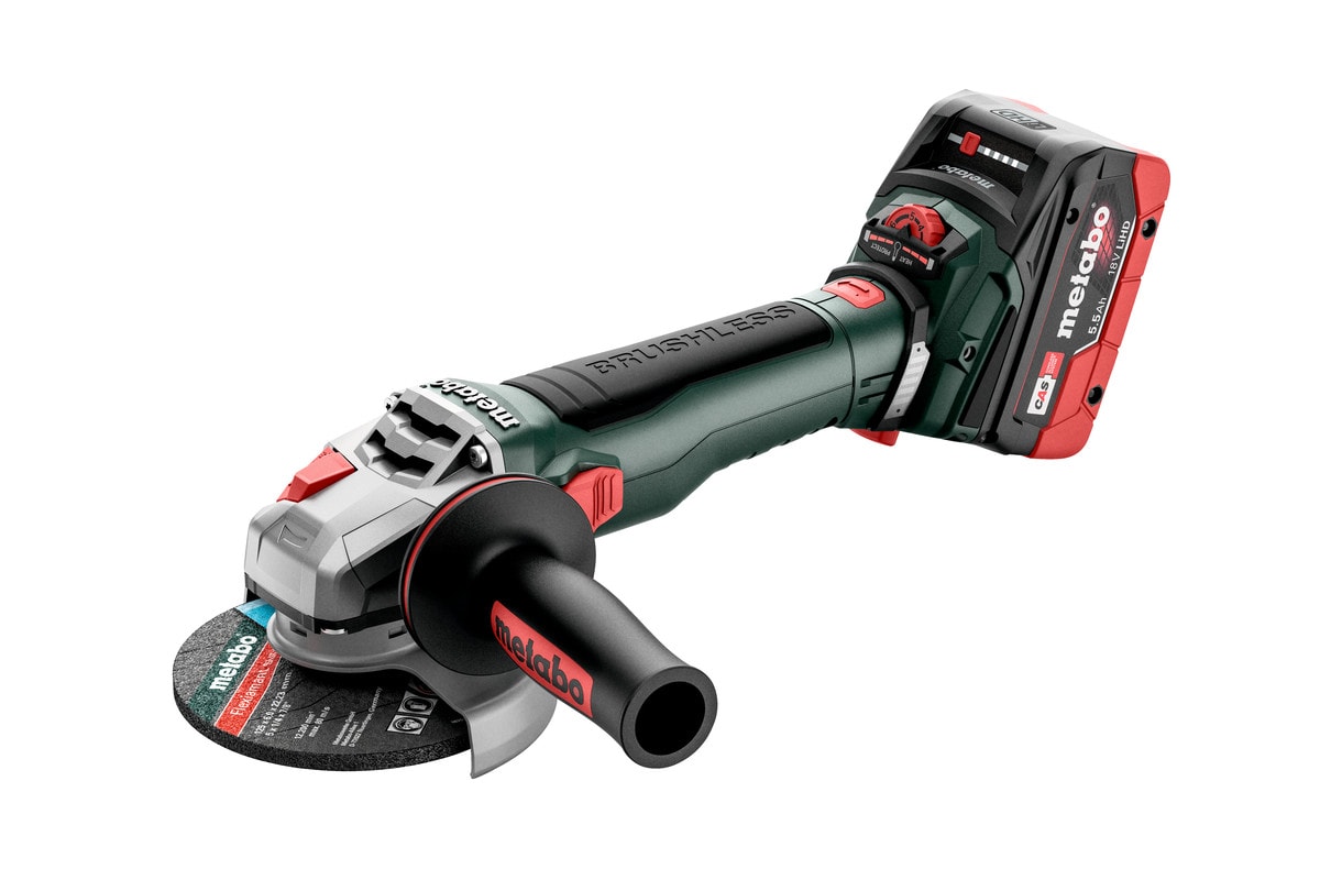 Metabo vinkelsliber WVB 18 LT BL 11-125 Quick med 2x5,5Ah batterier og lader