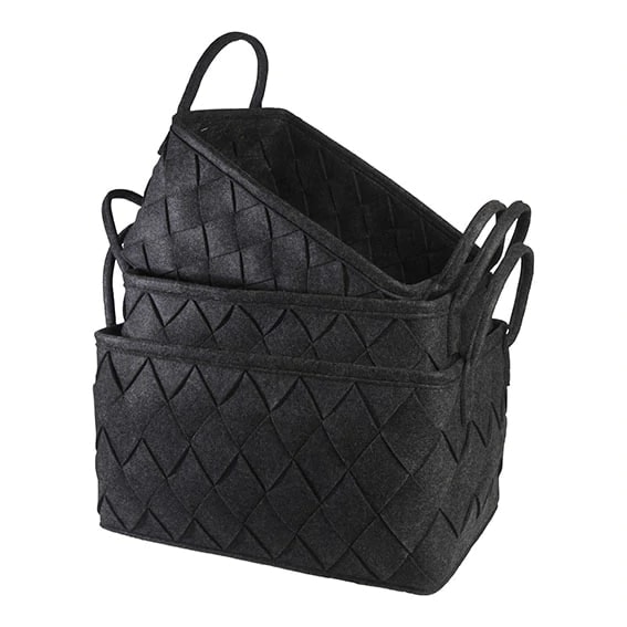 Det Gamle Apotek kurvesæt i antracit filt 3 dele