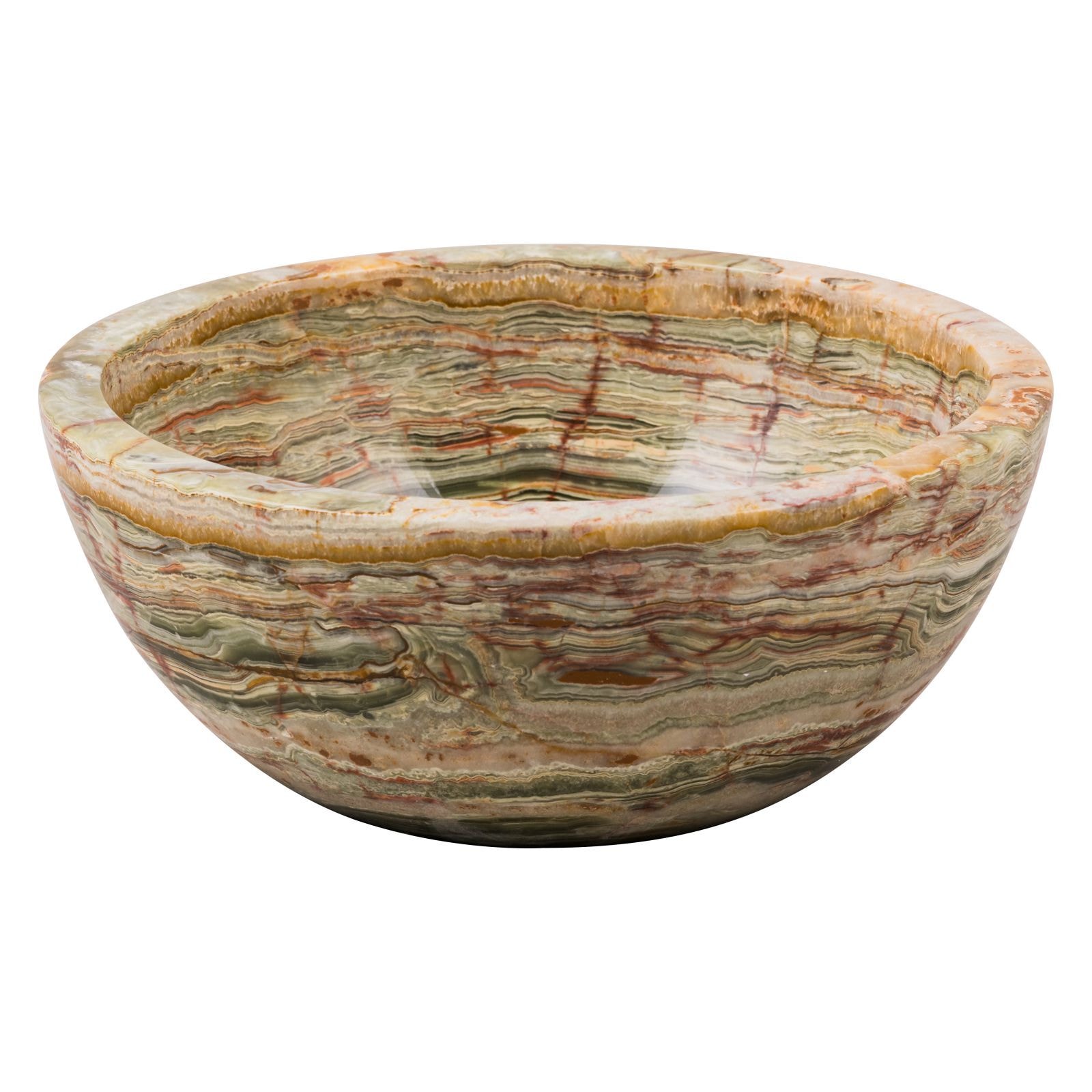 GemLook GL90 håndlavet vask i grøn onyx Ø30 cm