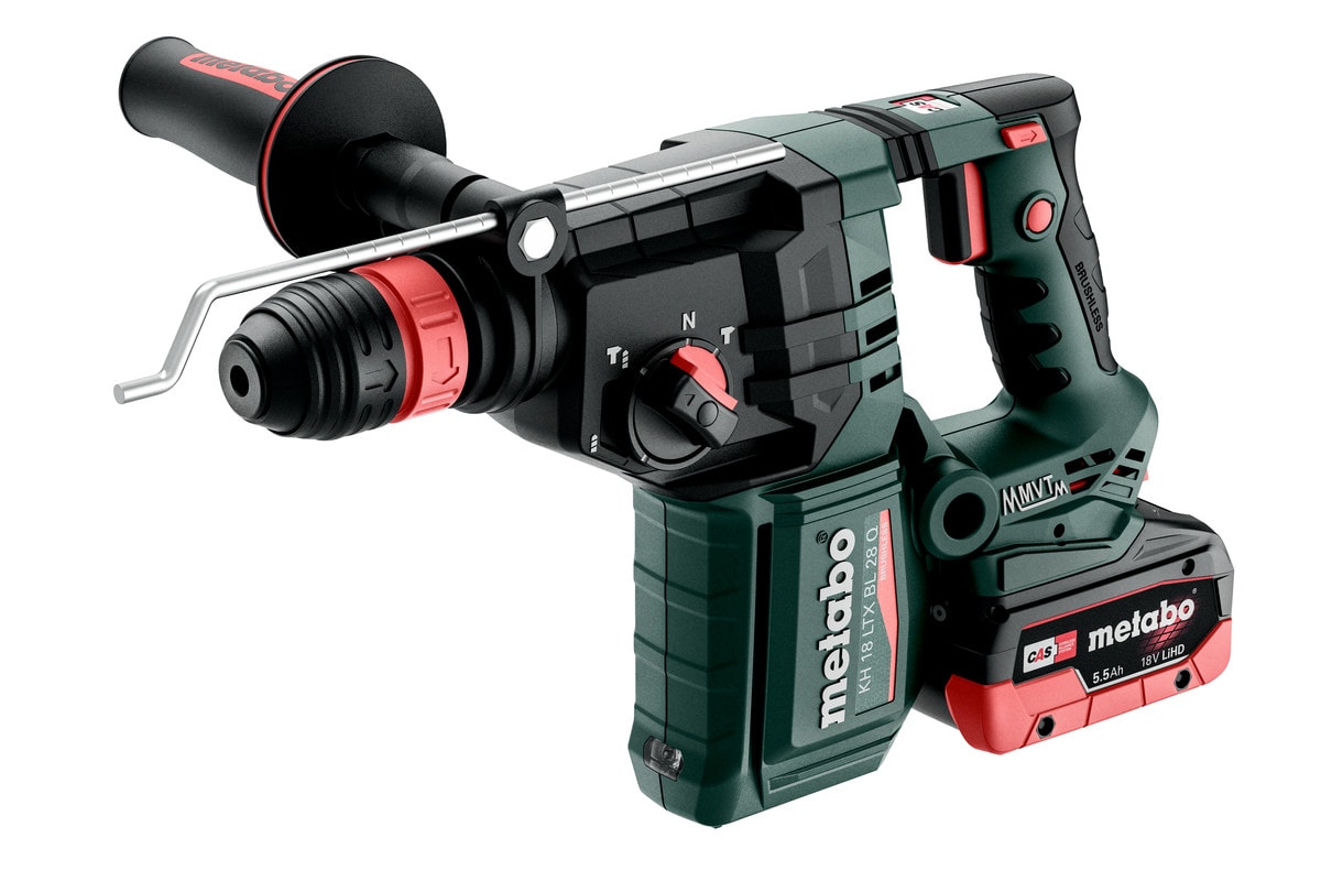 Metabo borehammer KH 18 LTX BL 28 Q med 2x5,5Ah batterier og lader