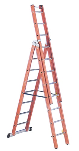 Jumbo glasfiber combistige 3-delt. 10,25 meter. 3 x 14 trin 41GS31025