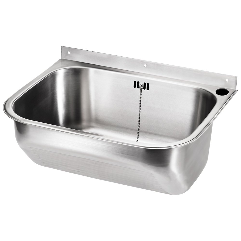Juvel TempraWall 60S1 vaskekar i stål med prop og hanehul 650 x 520 x 290 mm