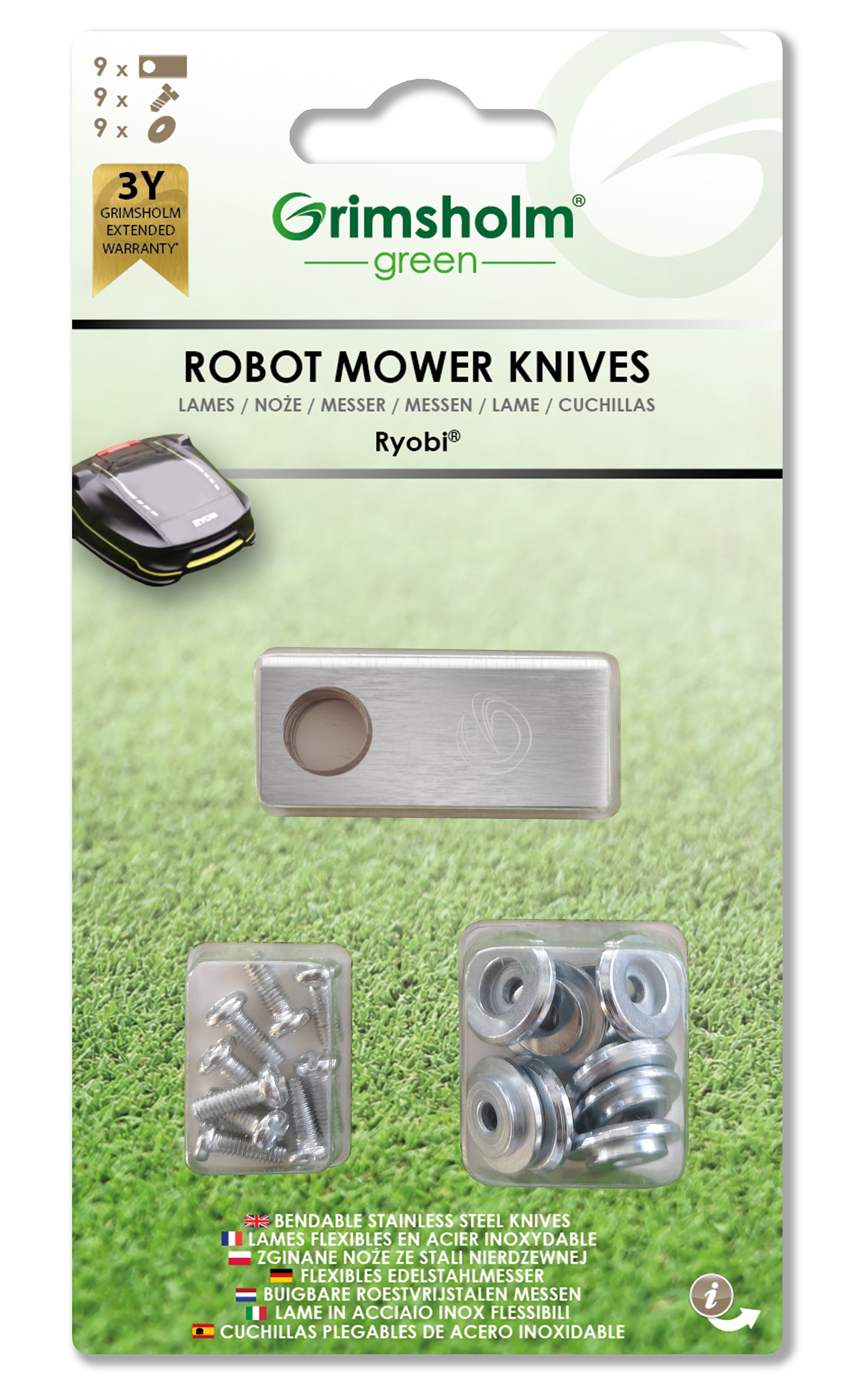 Grimsholm Knive til Ryobi Roboyagi 9 stk