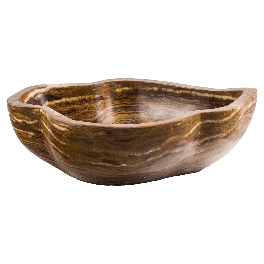 GemLook GL458 håndlavet håndvask i brun onyx 47-52 x 38-42 cm