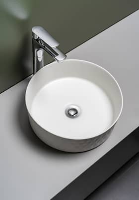 Hafa Circle Facett bowle håndvask i hvid mat porcelæn Ø36 cm
