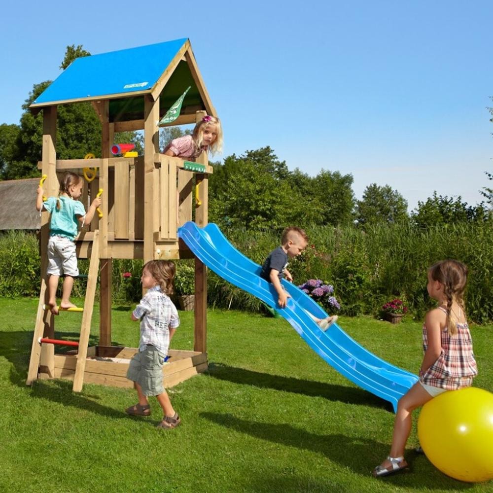 Jungle Gym Castle legetårn komplet med træpakke og rutsjebane