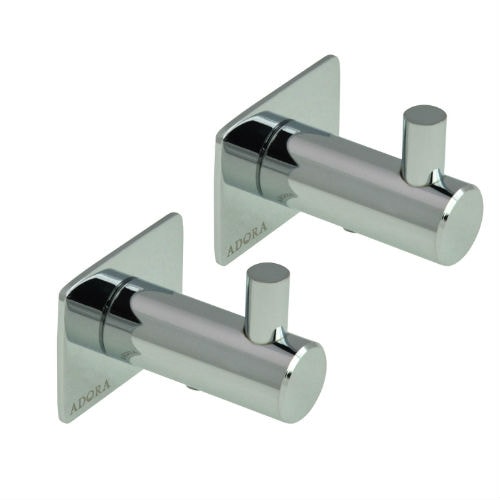 Adora håndklædekrog i krom med tap. Kort model4 cm 2-pak. 2904.00
