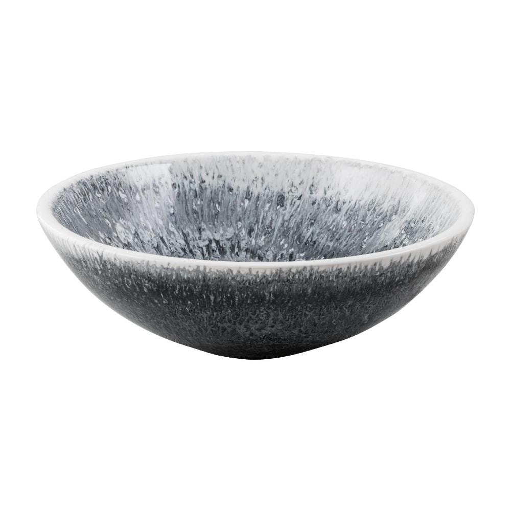 GemLook GL318 håndlavet håndvask i hvid, sort og brun resin Ø40 cm