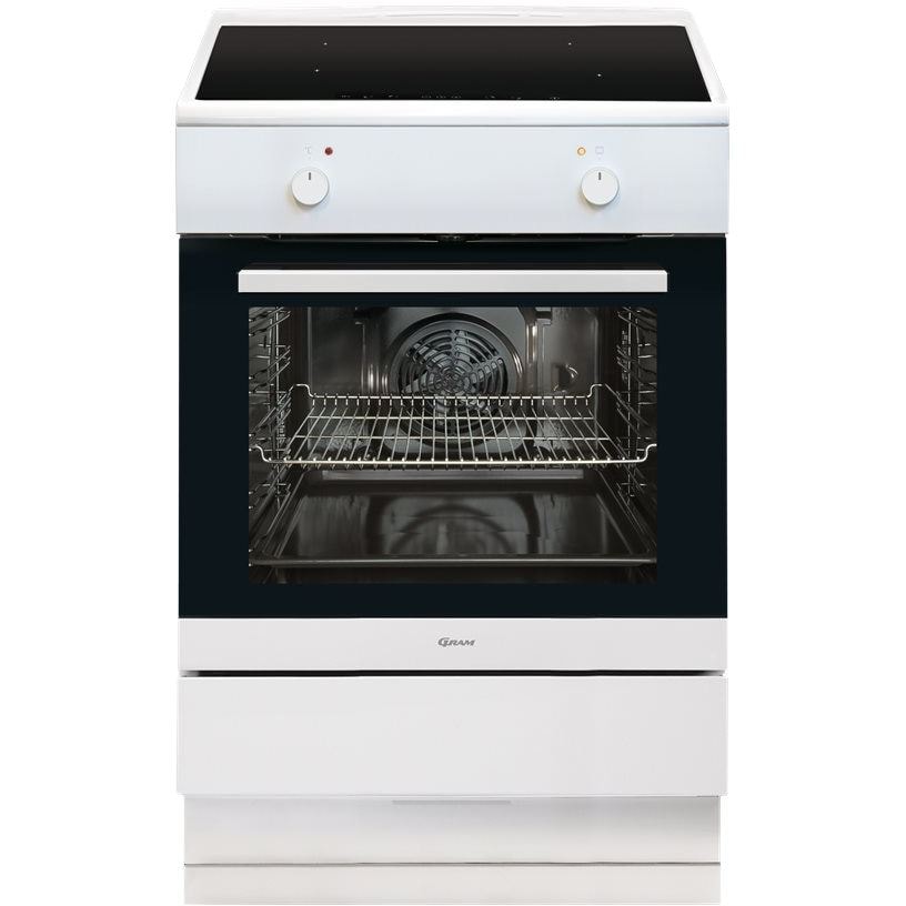 Gram EKI 5610-90 induktionskomfur hvid multifunktionsovn 65L - Komfurer, Hårde hvidevare