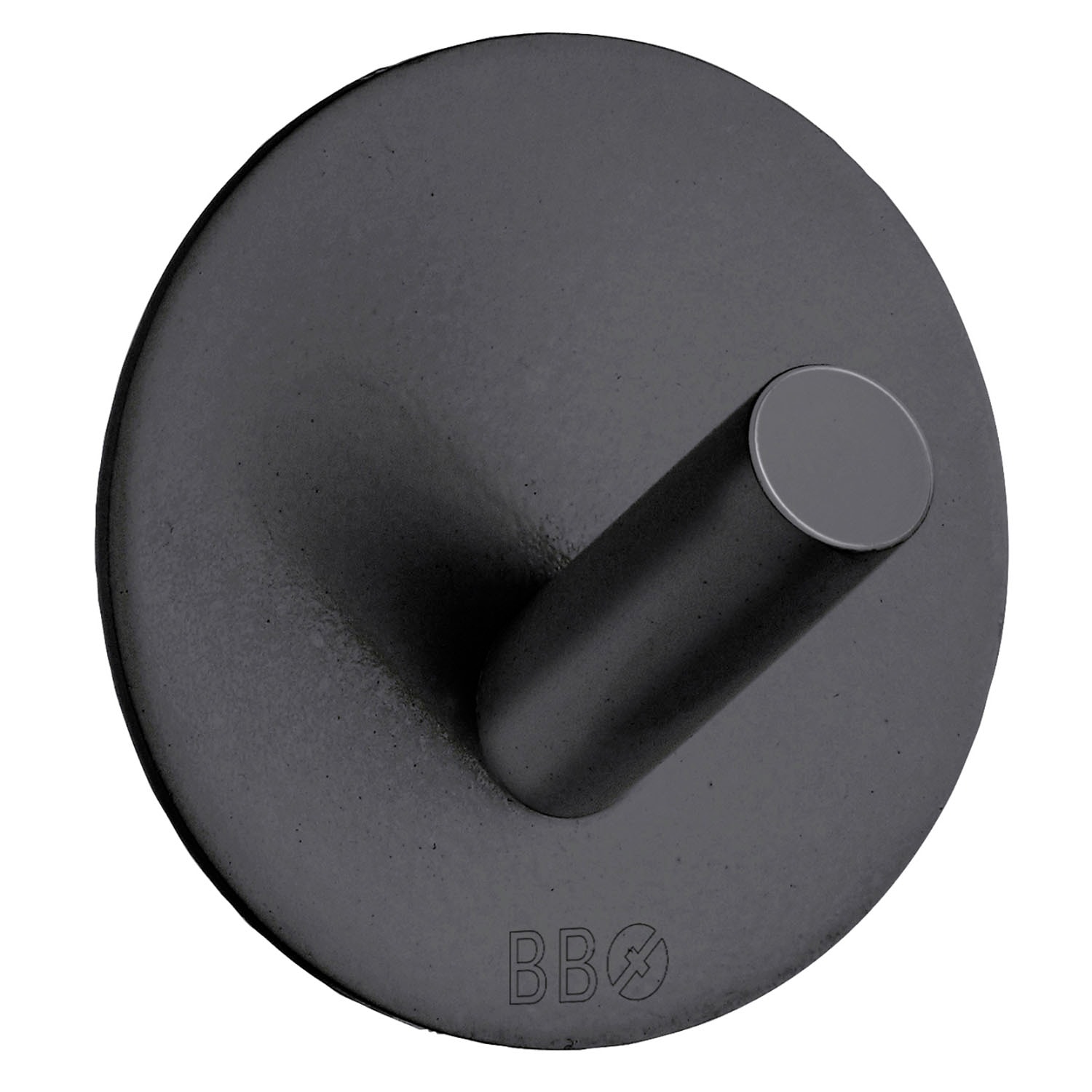 Beslagsboden enkelkrog i mat sort, selvklæbende Ø48 mm