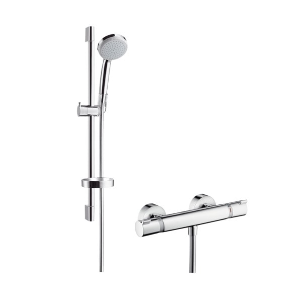 Hansgrohe Croma 100 Vario/Ecostat Comfortbrusesæt med termostat