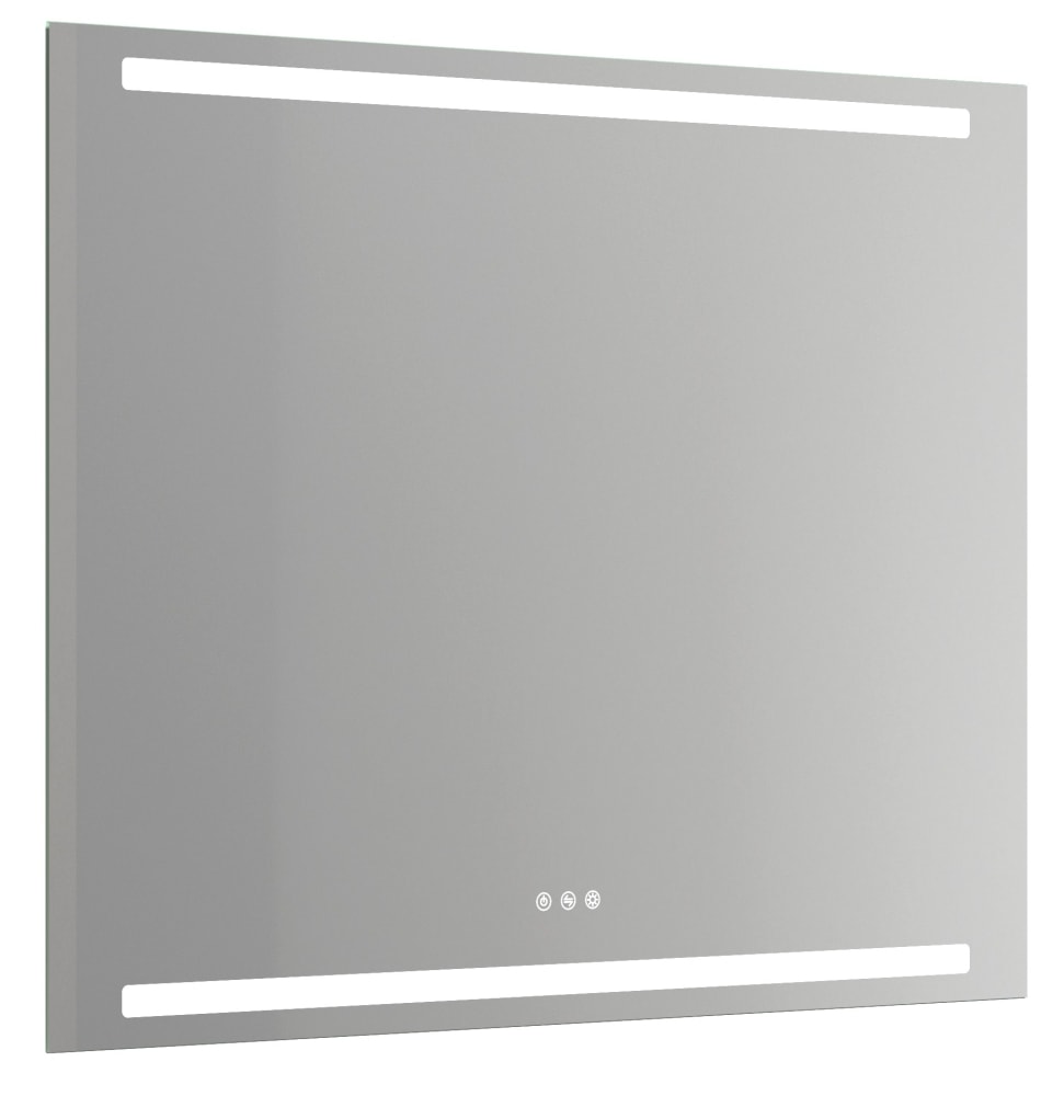 Scanbad Delta Level spejl med vandret lys i top og bund 80 x 80 cm