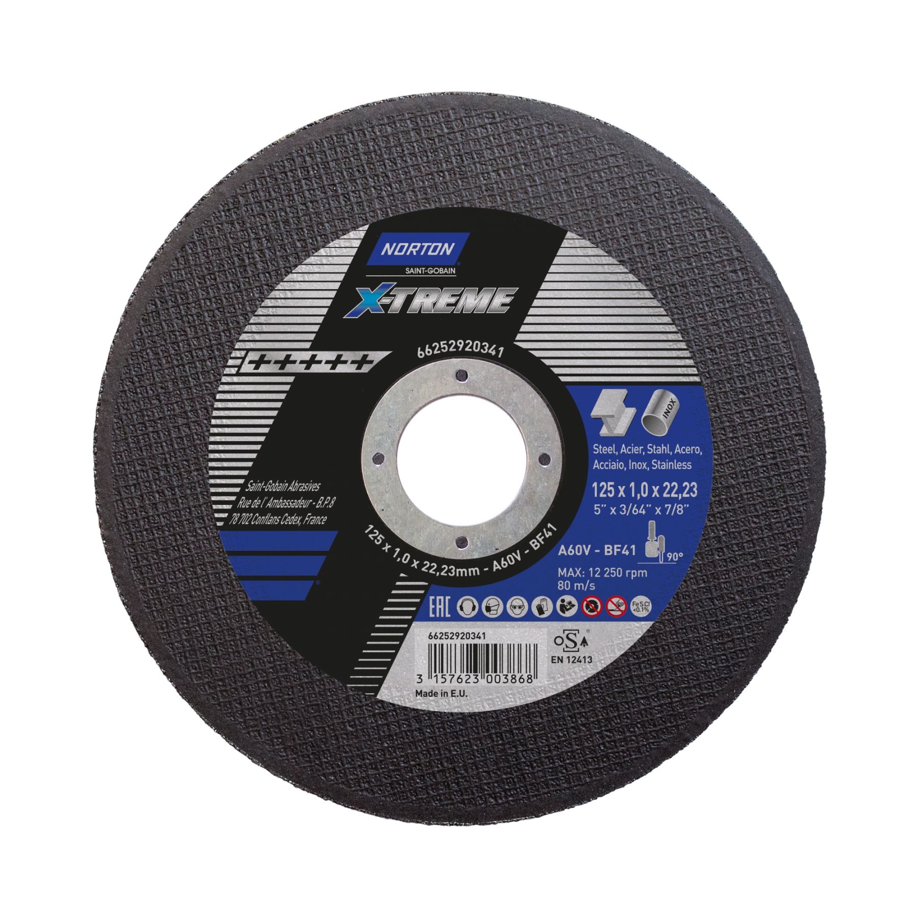Norton Kapskive/Skæreskive Metal X-Treme 125x1,0x22,23