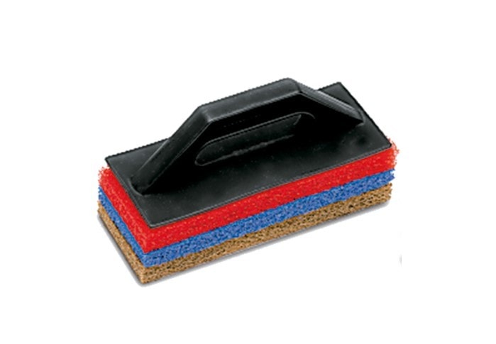 RUBI skuresvampe sæt med 3 svampe blød, medium, hård og 1 håndtag