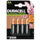 Duracell genopladelig ultra batterier AA 2500mAh. Pakke med 4 stk.