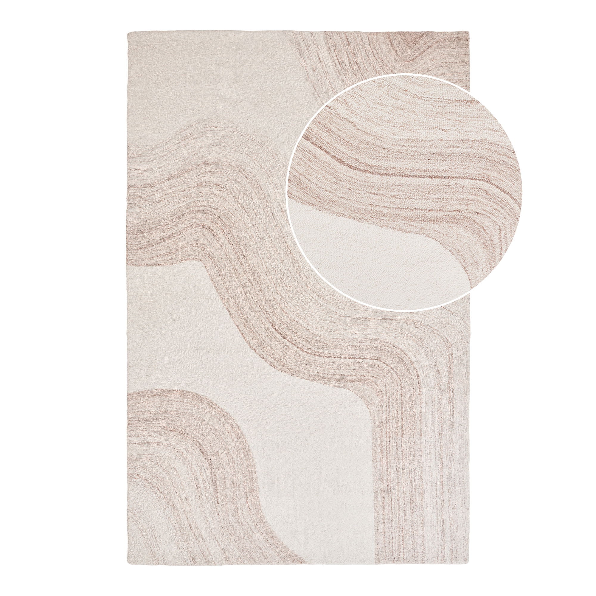 House Nordic Surat tæppe, håndtuftet, lysebrun/råhvid 200 x 300 cm