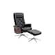 Venture Design Göran Recliner lænestol i sort/mørkt træ med fodskammel