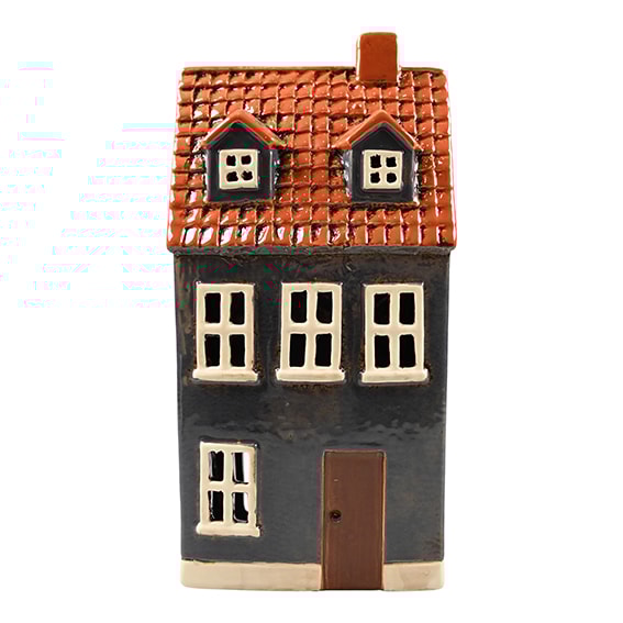 Det Gamle Apotek Nautical keramisk hus til fyrfadslys blå H24 x B12 x D7 cm