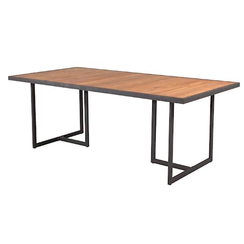 Venture Design Khung spisebord i sort stål/acacia træ 200 x 100 cm
