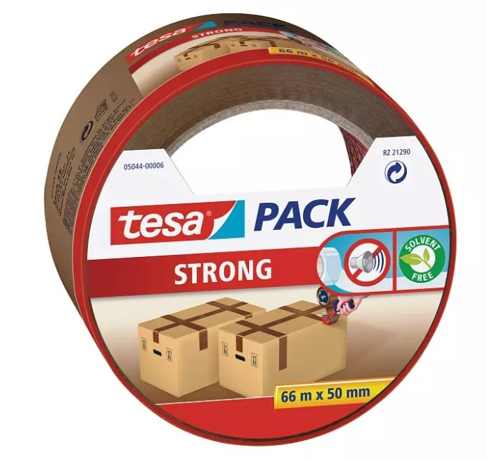 Tesapack emballagetape Strong brun 66 m x 50 mm