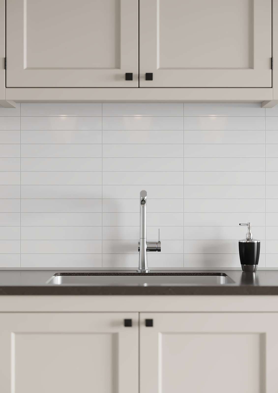 Fibo kitchenboard HG White Tile 11x580x620 mm. 2 plader pr. pakke
