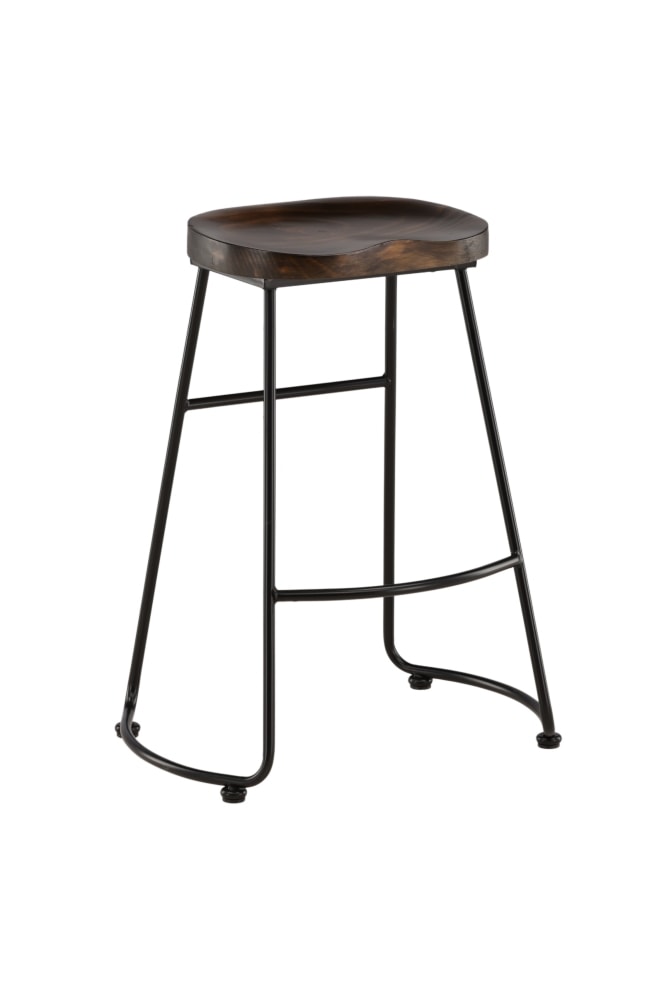 Venture Design Ozark barstol i sort/mørk valnød