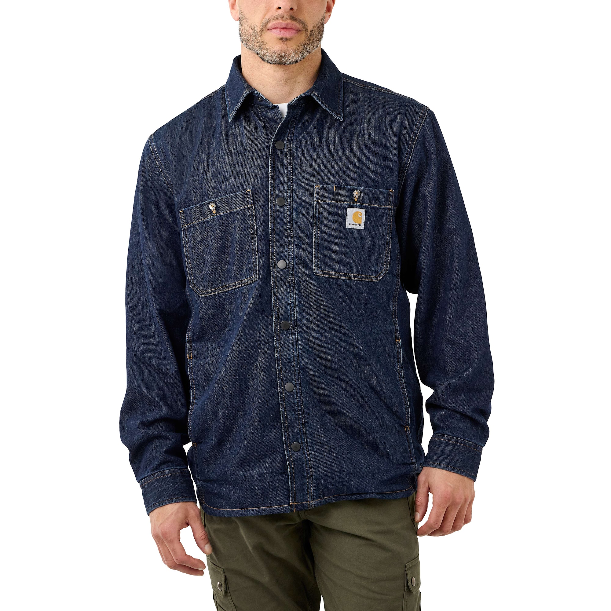 Carhartt Denim Shirt Fleece Lined Men's Glacier XXL