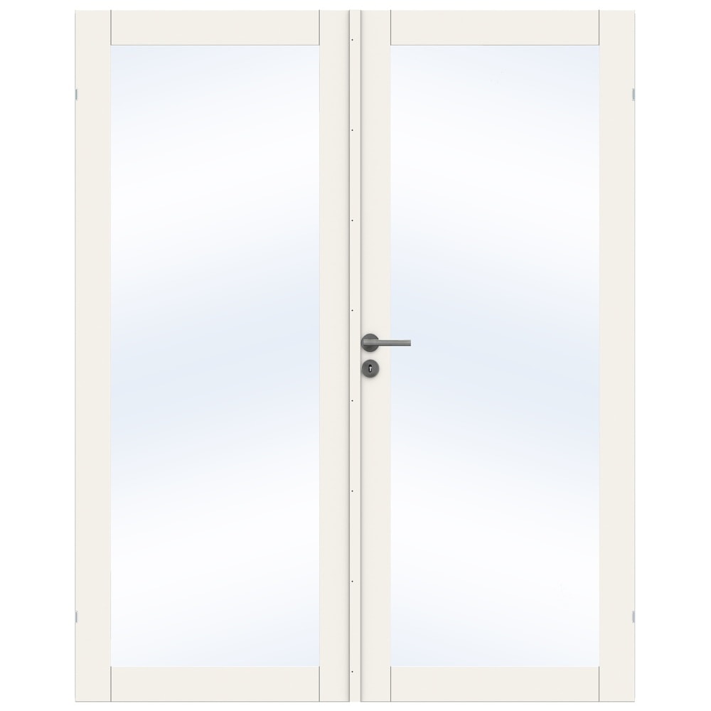 Swedoor Purity GW01L+GW01L 40 mm fyldningsdør m. glas 72,5+39,8x194cm (12x20)