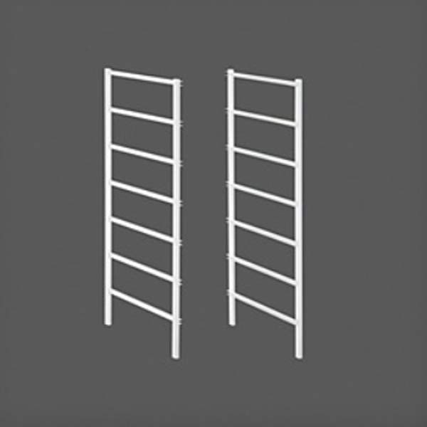 Elfa Mini gavlsæt i hvid 435 x 740 mm Pakke med 7 skinner