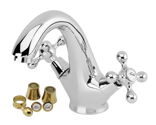 Geyser Magnolia håndvaskbatteri i guld/krom40350040