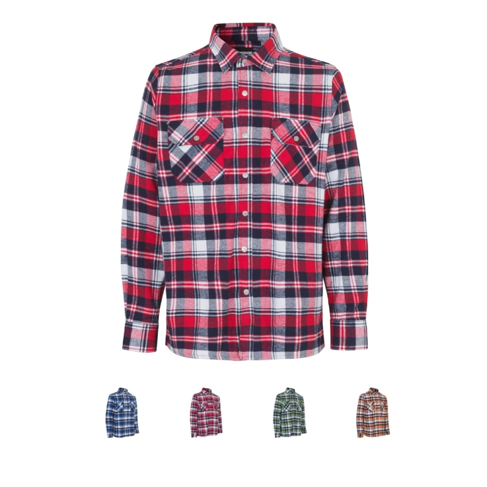 ID Green Leaf skovmandsskjorte med trykknapper rød