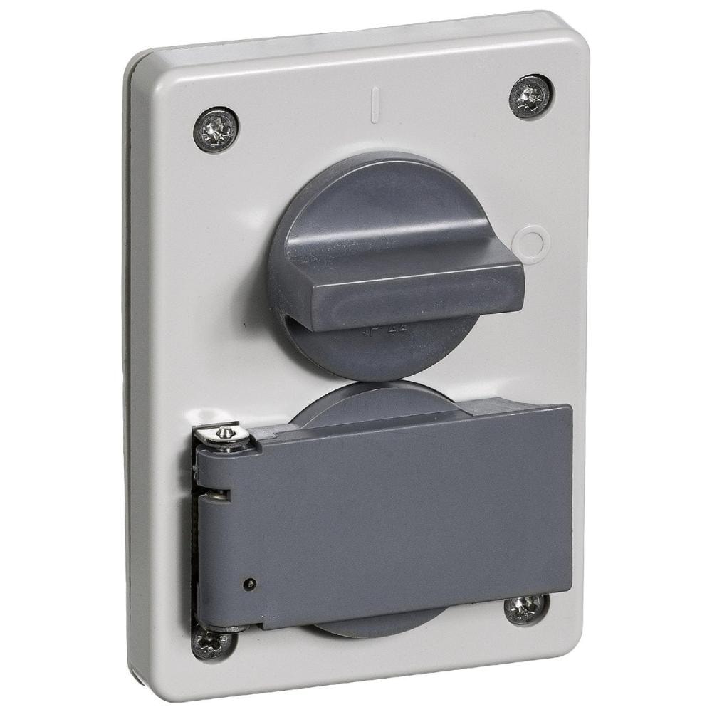 LK drejeafbryder stikkontakt lysegrå/mørkegrå 2-pol med jord